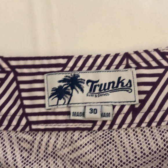 Men’s purple and white graphic trunk shorts - Picture 4 of 7